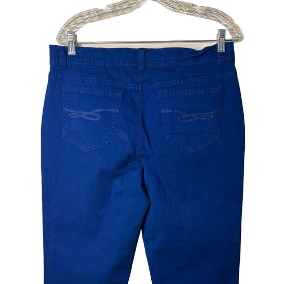 Style Co Pants Womens Size 14P Blue Tummy Control Mid Rise Zip Close Denim - Picture 4 of 12